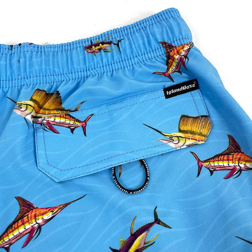 6“ Stretch Printed Volley Shorts SHARK CRUISE