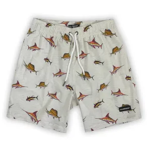 6“ Stretch Printed Volley Shorts SHARK CRUISE