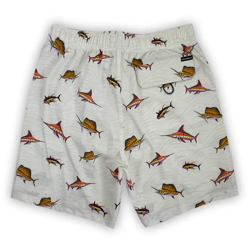 6“ Stretch Printed Volley Shorts SHARK CRUISE