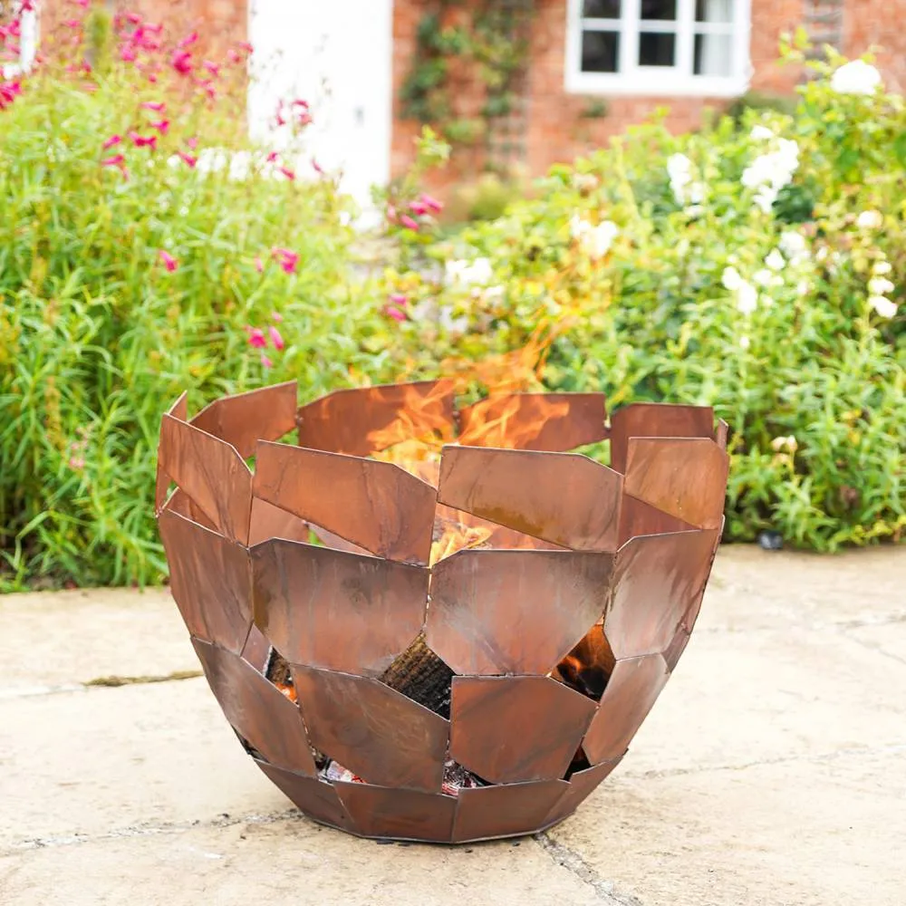 Abstract Industrial Metal Firepit