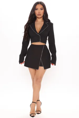 Always Prepared Skort Set  - Black