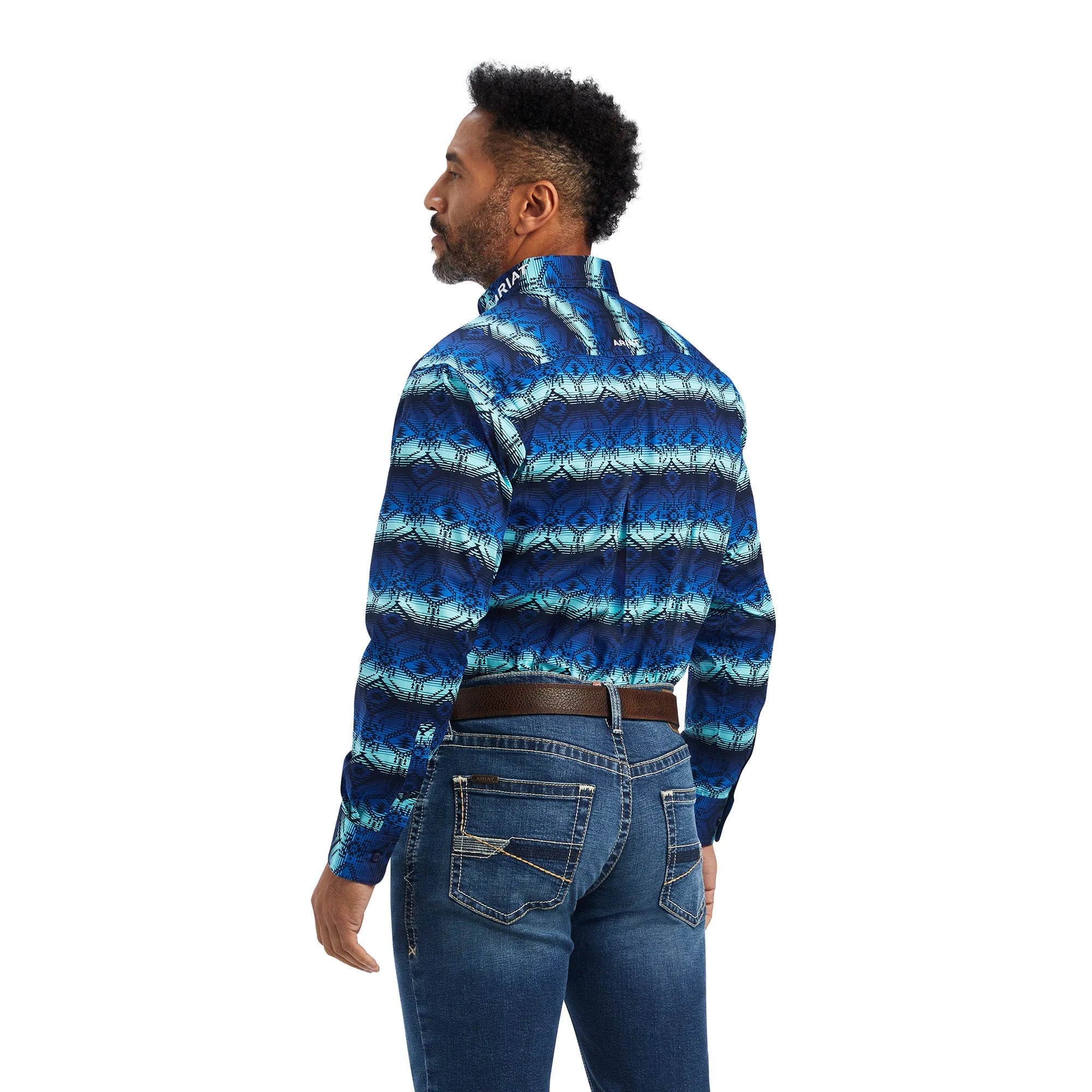 Ariat® Men's Olympian Blue Team Maison Button Down Shirt 10041782