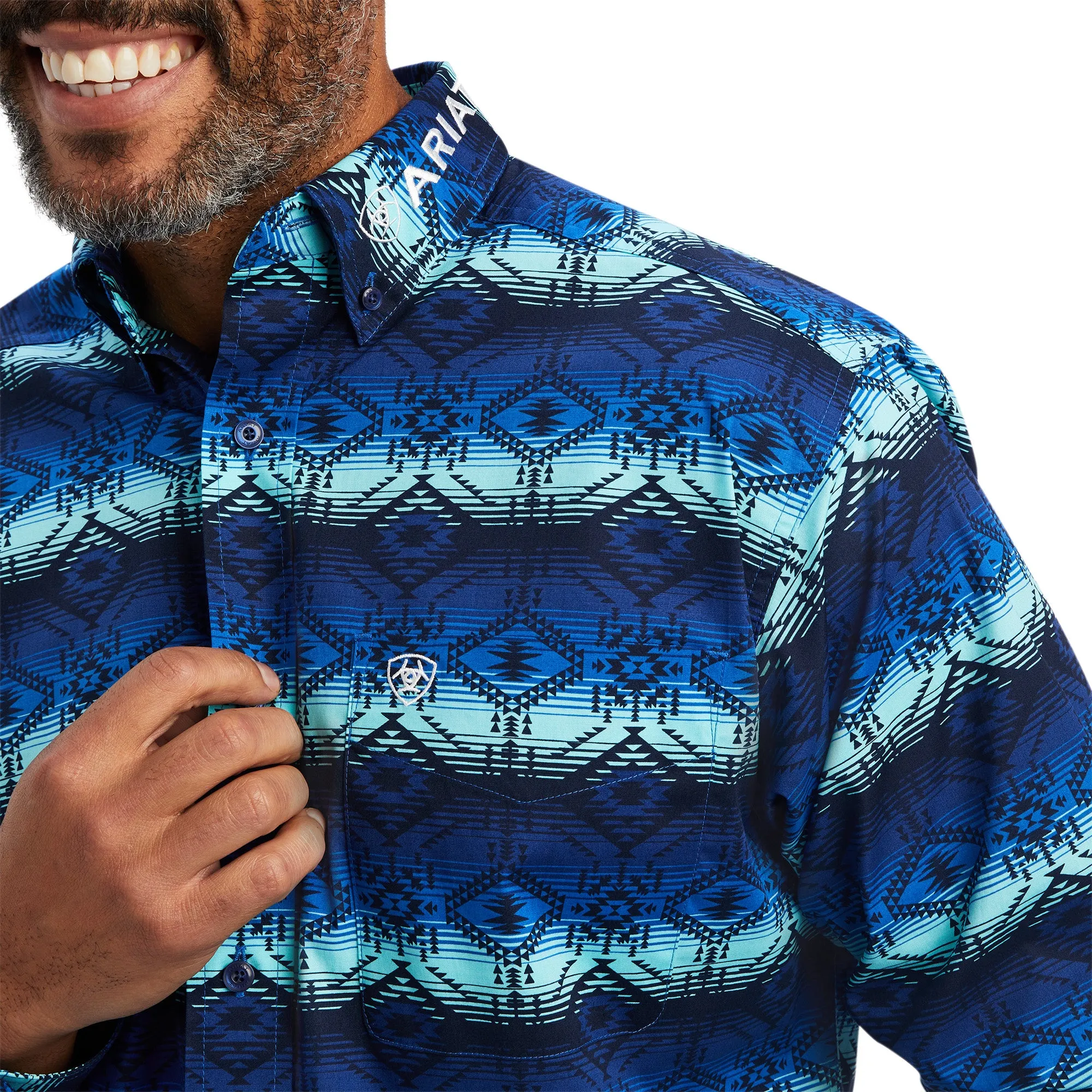 Ariat® Men's Olympian Blue Team Maison Button Down Shirt 10041782