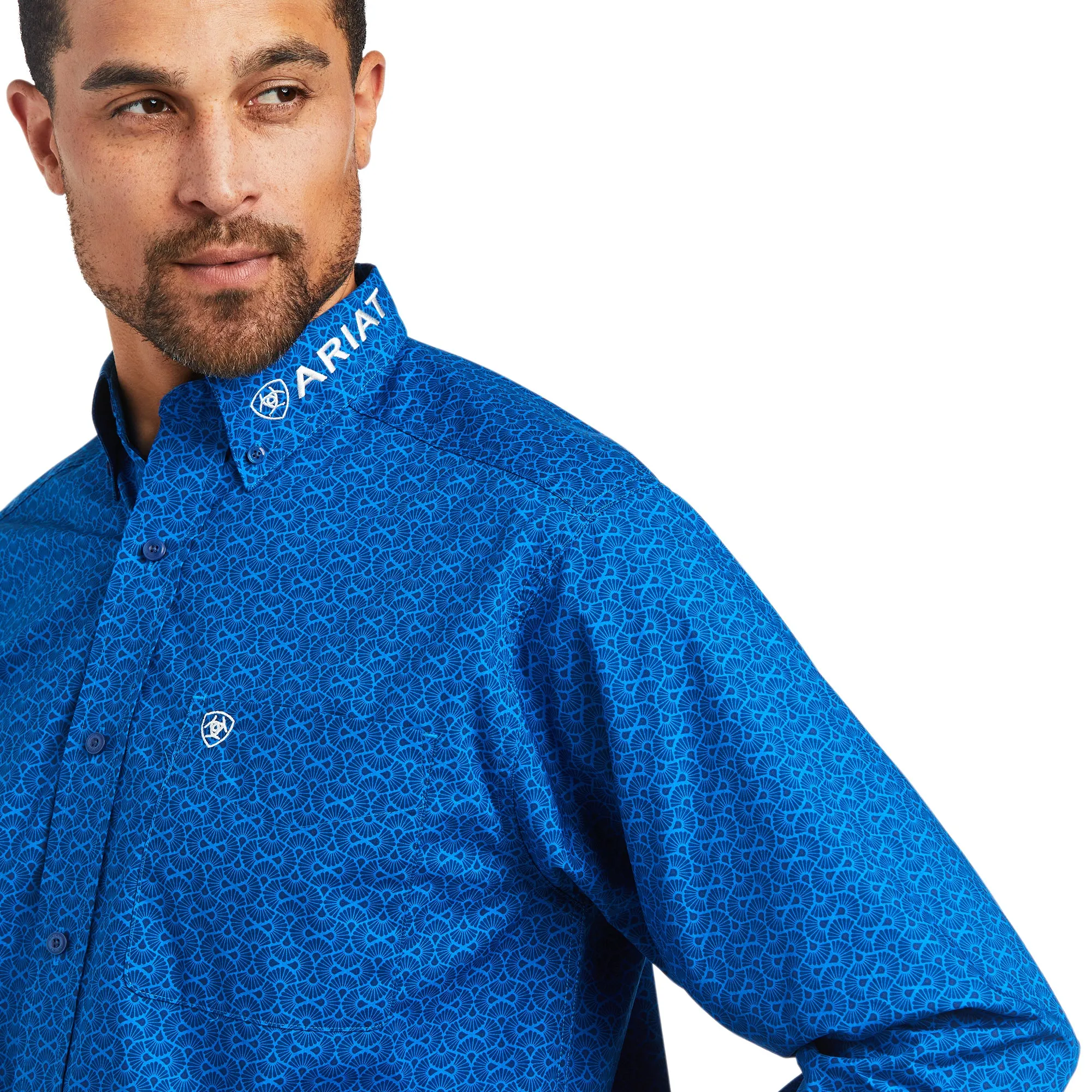 Ariat® Men's Team Bushwick Directoire Blue Button Down Shirt 10039241