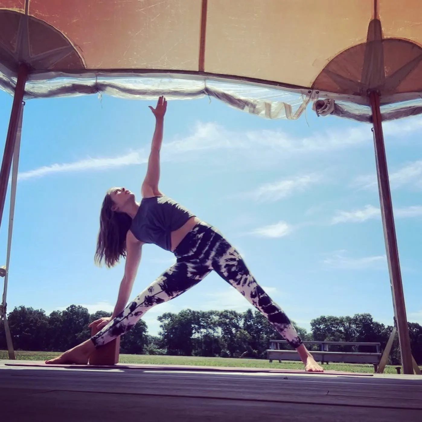 B W Tie-Dye High Waist Yoga Leggings