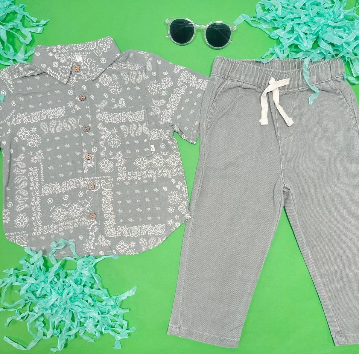 BANDANA LAUREL BUTTON DOWN TOP
