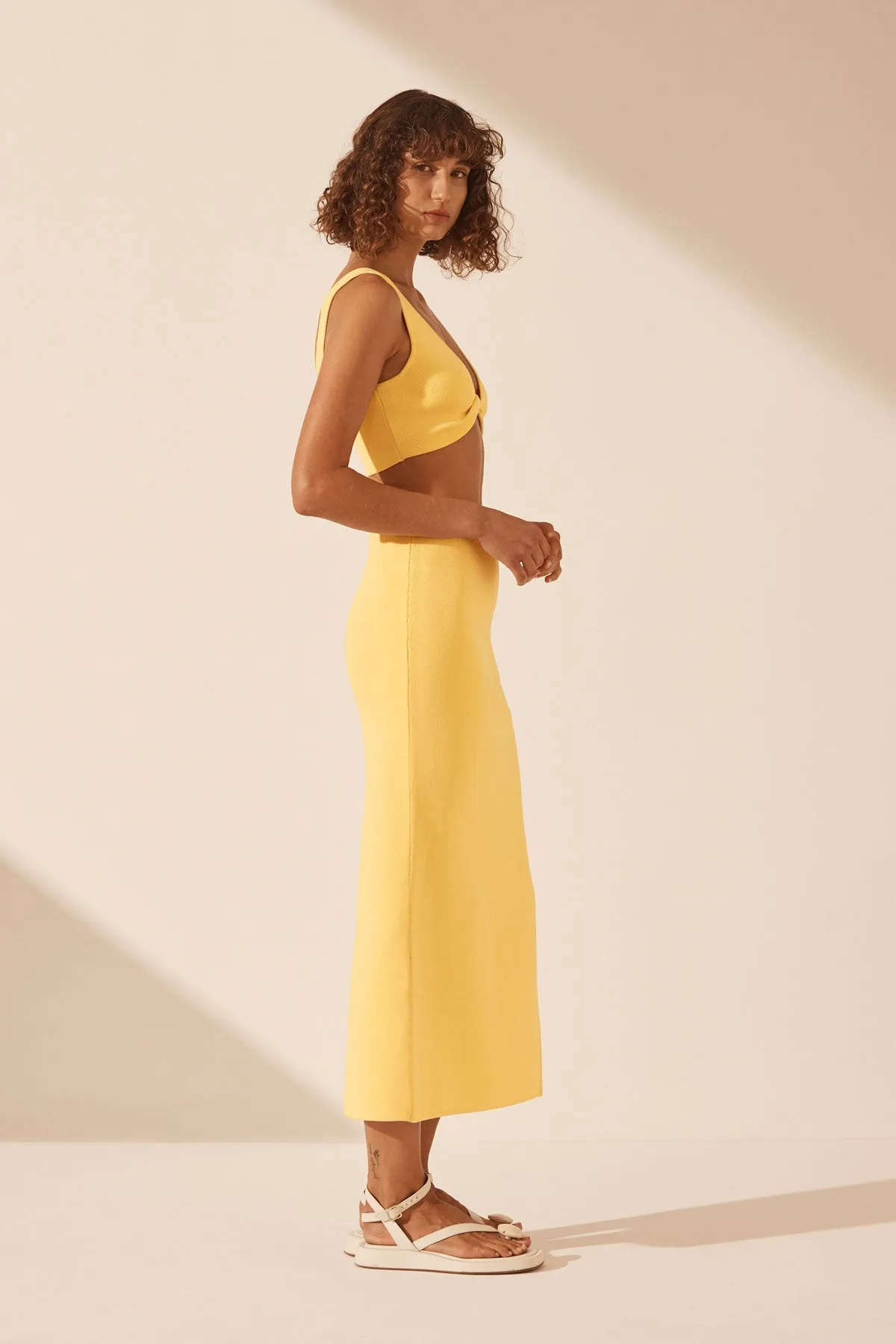 BASIC TWIST FRONT BRALETTE - LEMON