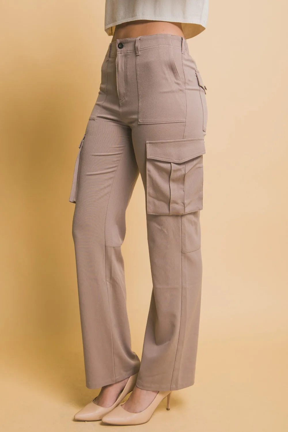 Blue Zone Planet |  Love Tree High Rise Cargo Pants with Pockets