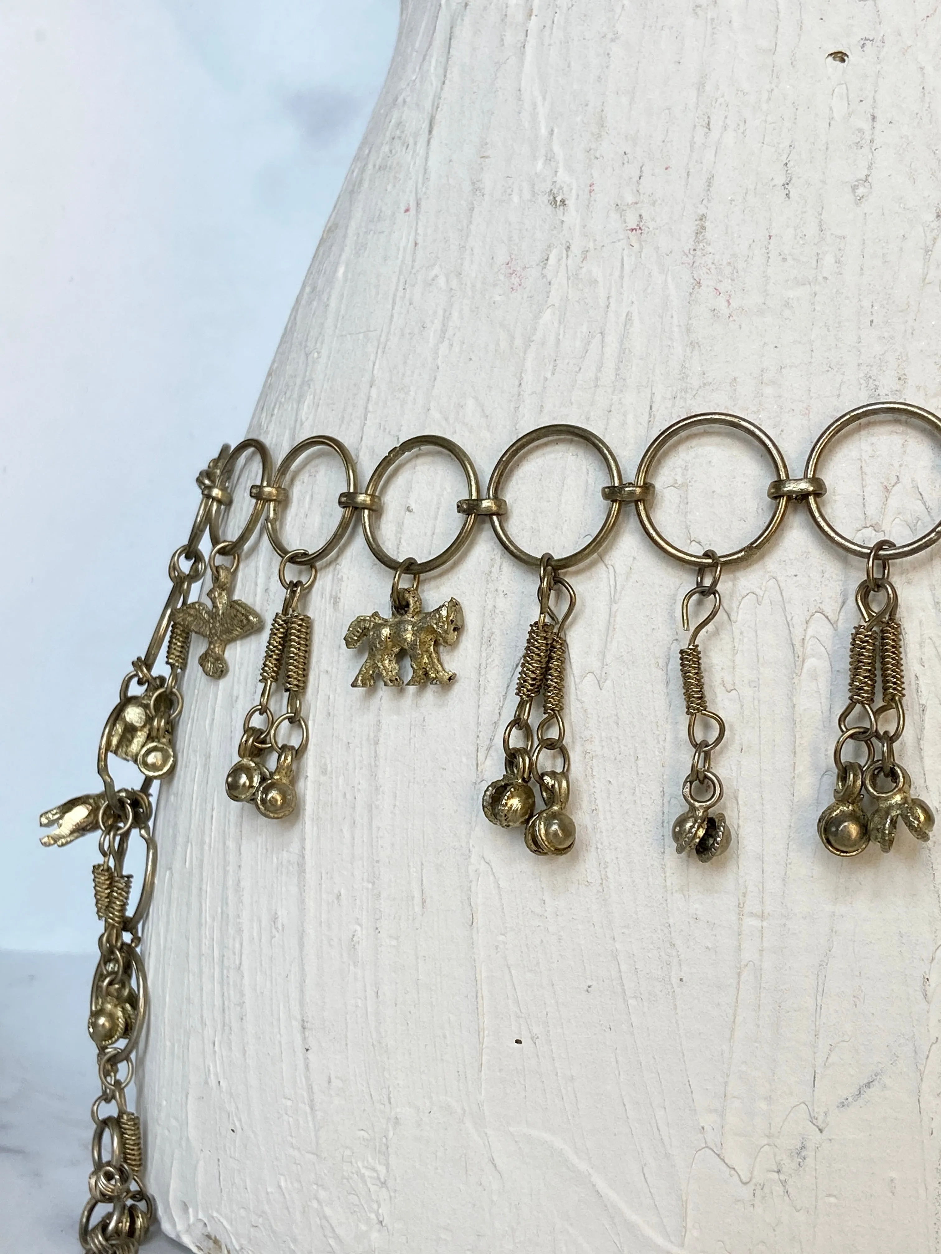 Bronze vintage chain animals design belt
