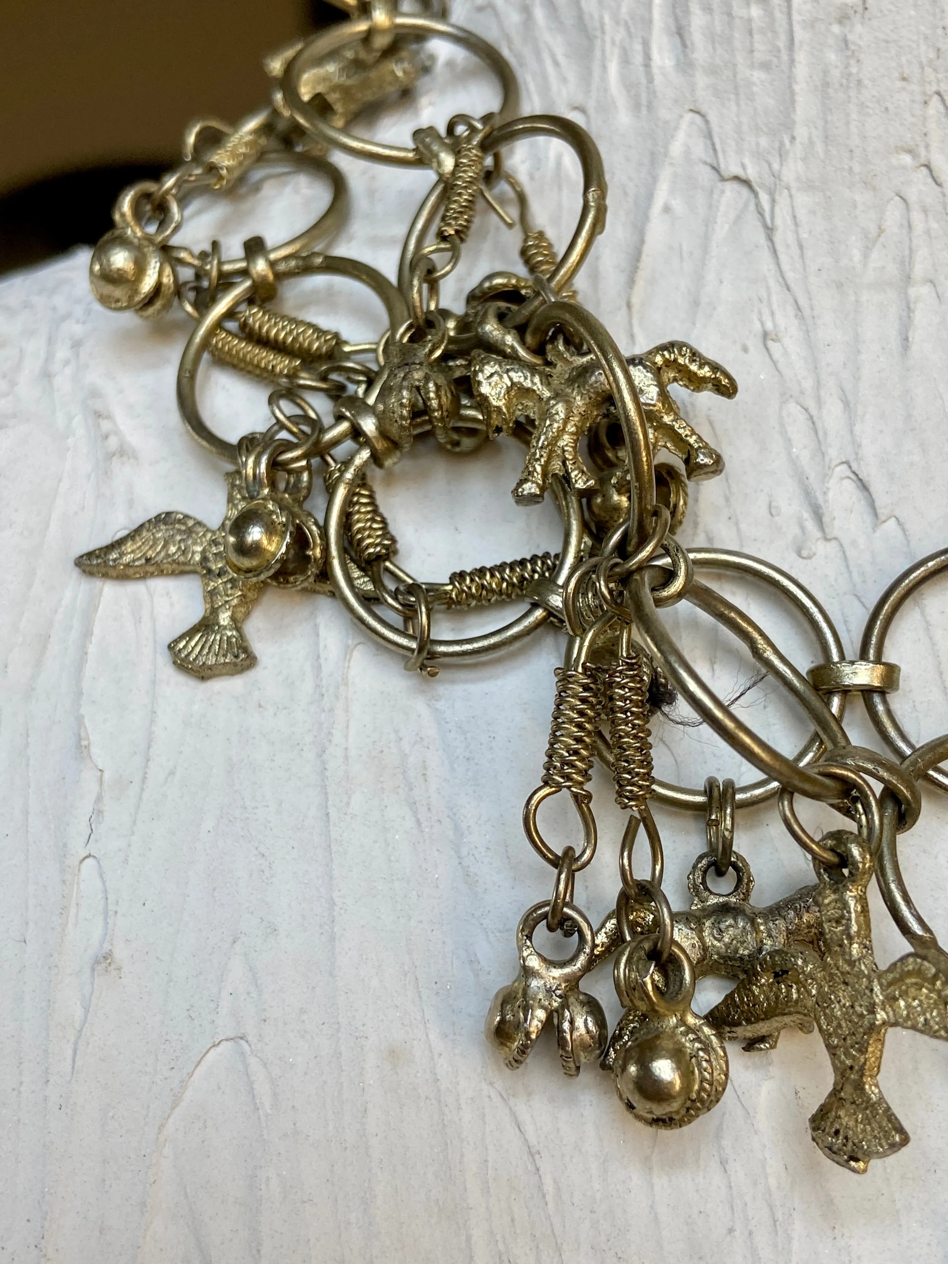 Bronze vintage chain animals design belt