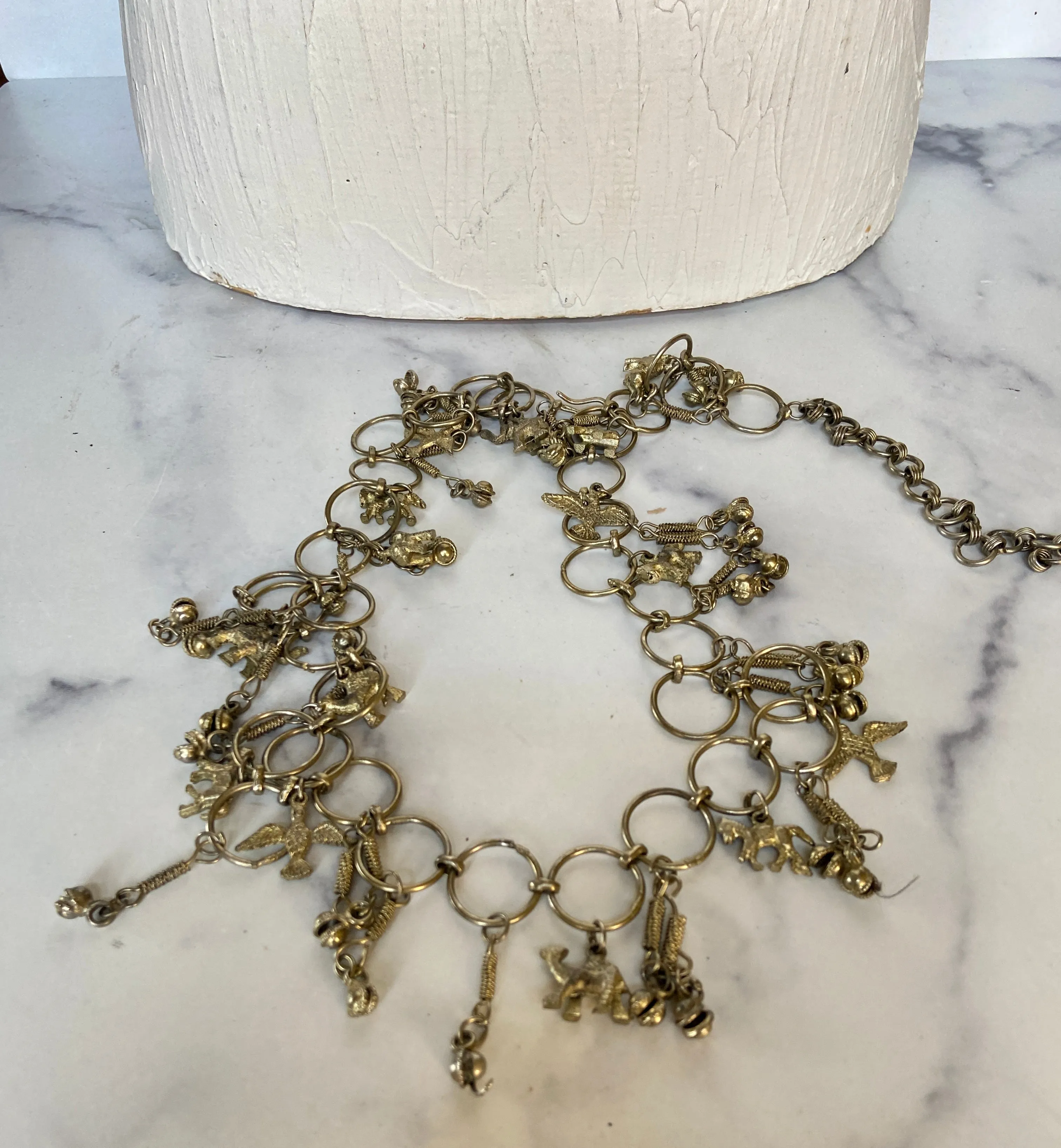 Bronze vintage chain animals design belt
