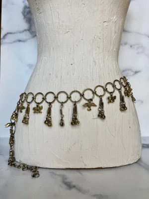 Bronze vintage chain animals design belt