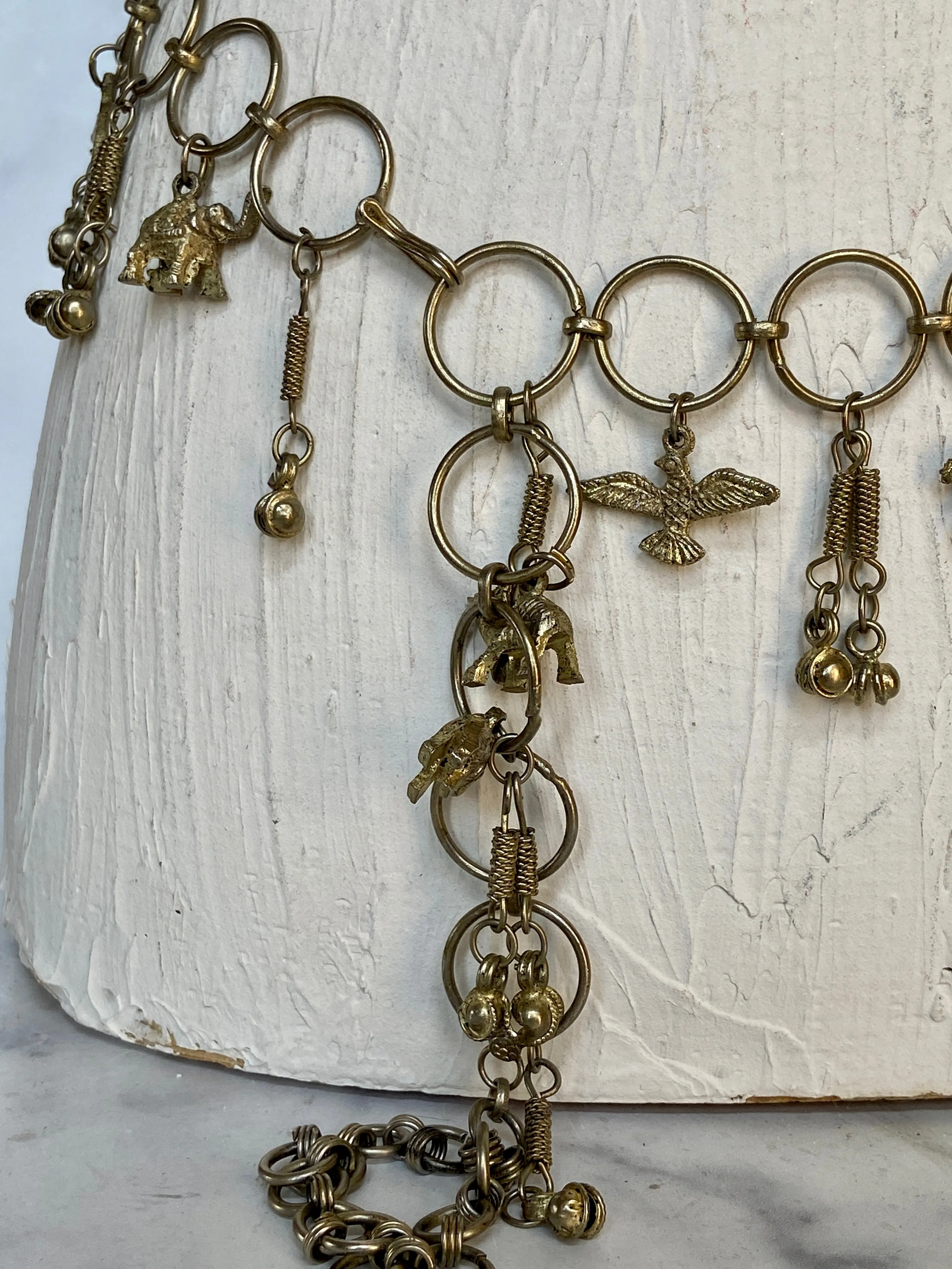Bronze vintage chain animals design belt