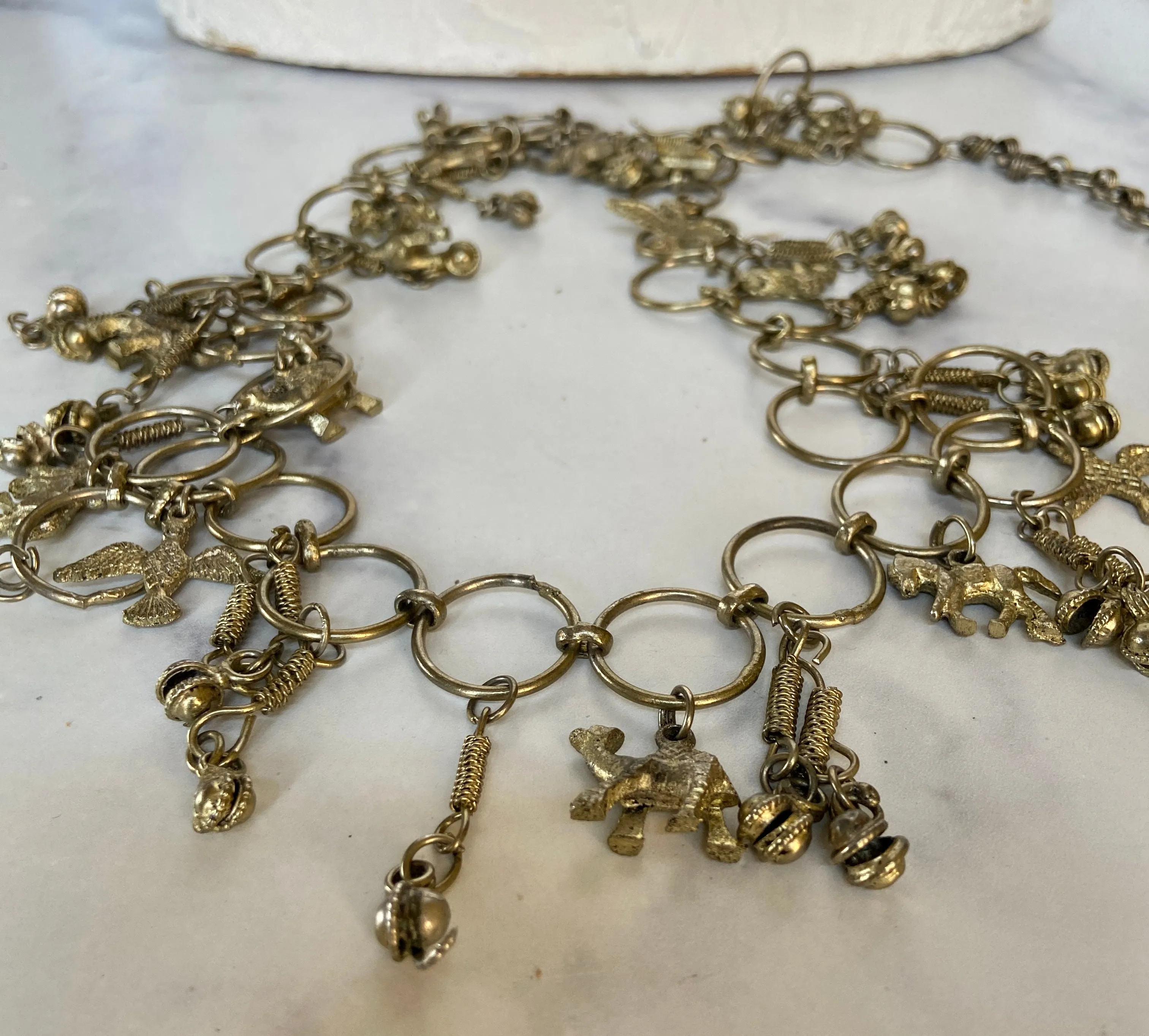 Bronze vintage chain animals design belt