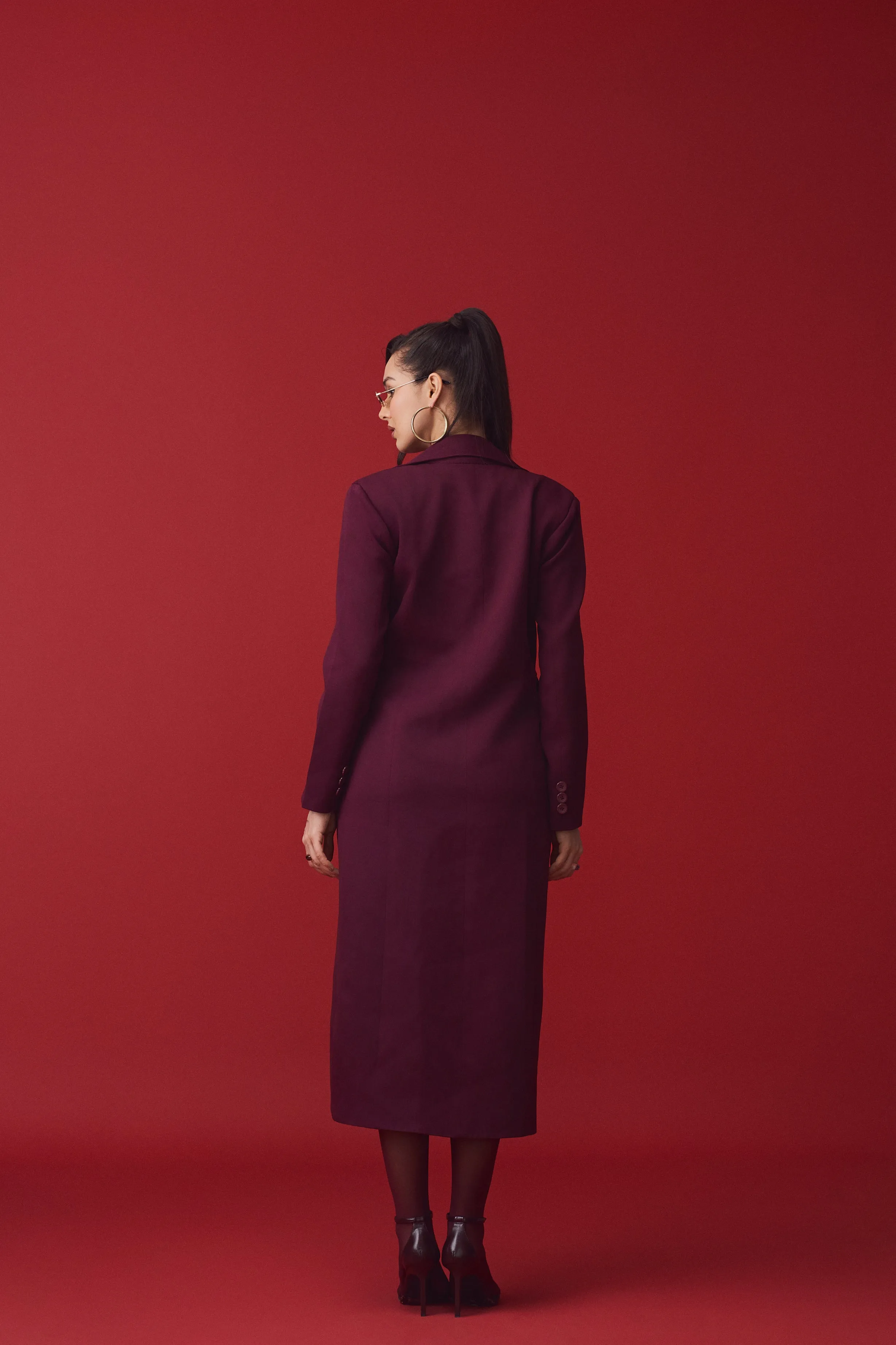 Burgundy Dusk Long Coat