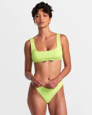 Chevy Grooves Laceback Bralette Bikini Top - Neon Green