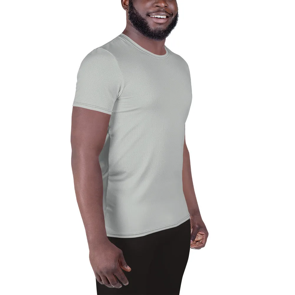 Classic Design Men's Rash Guard - Short Sleeve Solid Color Performance Wear - Smoke