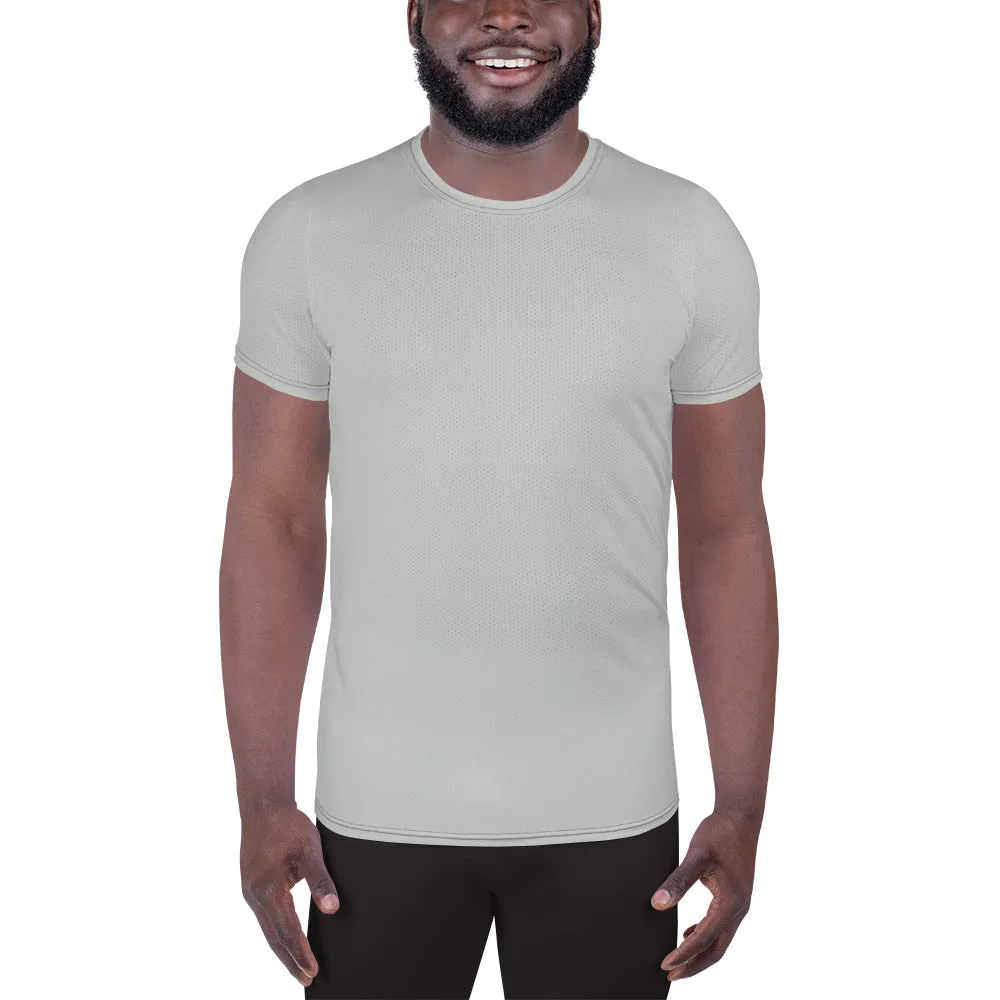 Classic Design Men's Rash Guard - Short Sleeve Solid Color Performance Wear - Smoke