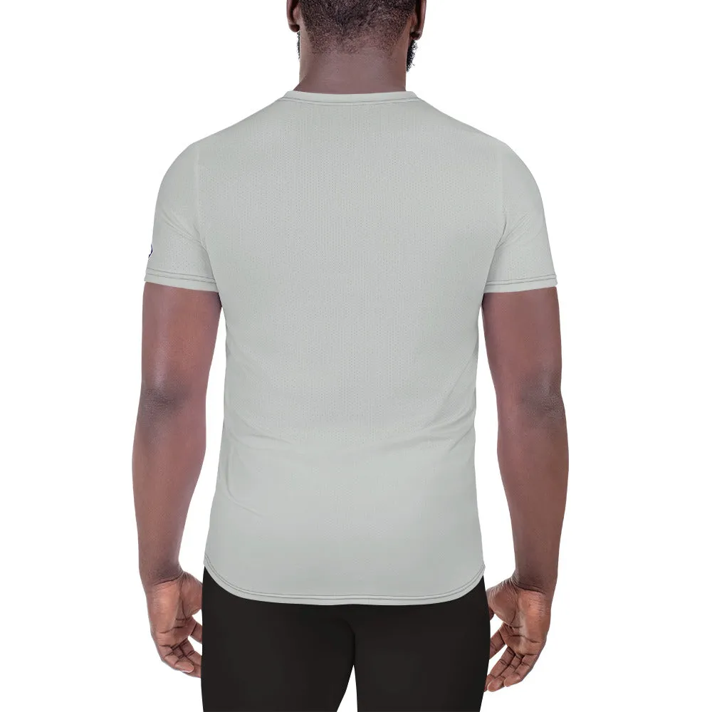 Classic Design Men's Rash Guard - Short Sleeve Solid Color Performance Wear - Smoke