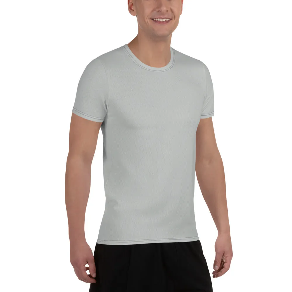 Classic Design Men's Rash Guard - Short Sleeve Solid Color Performance Wear - Smoke