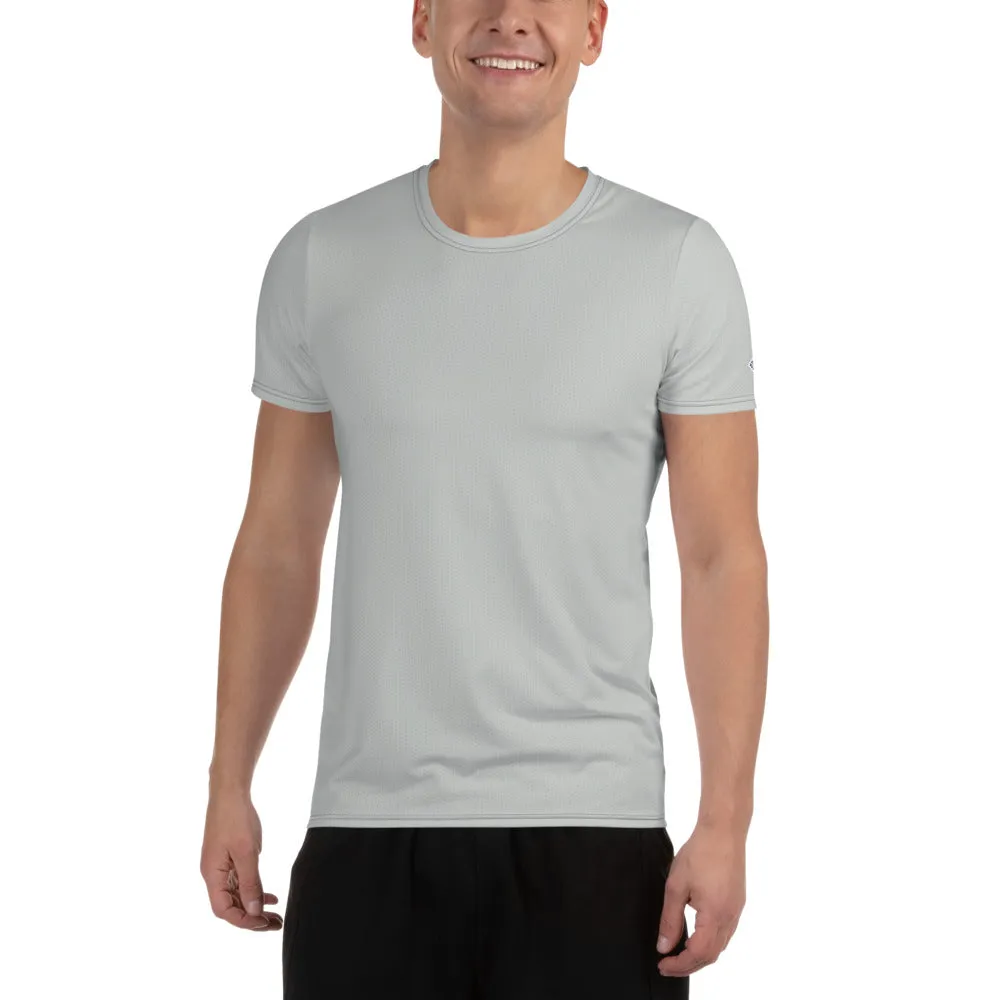 Classic Design Men's Rash Guard - Short Sleeve Solid Color Performance Wear - Smoke