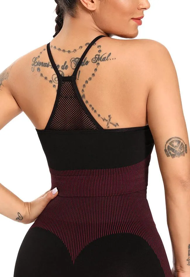 Contrast Mesh Seamless Sports Bra