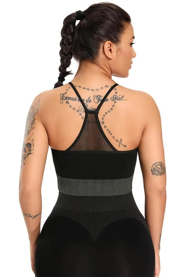 Contrast Mesh Seamless Sports Bra