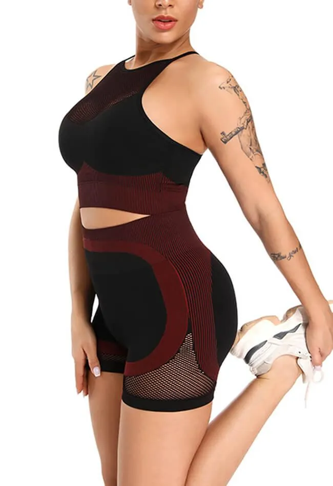 Contrast Mesh Seamless Sports Bra