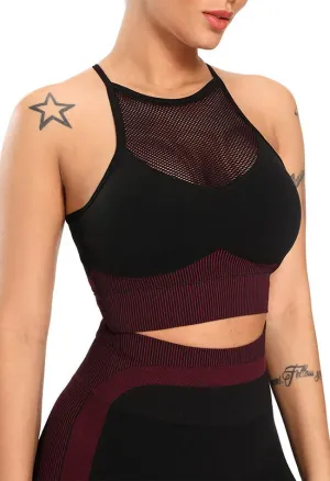Contrast Mesh Seamless Sports Bra
