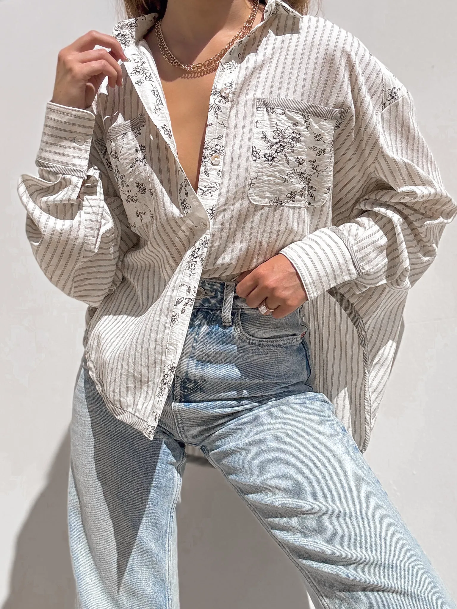 Cool Breeze Floral Button Down