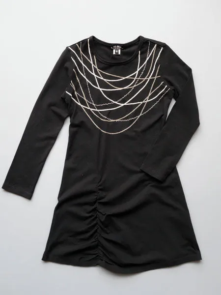 Elaine et Lena Tornadette Girls Black Dress Size 8