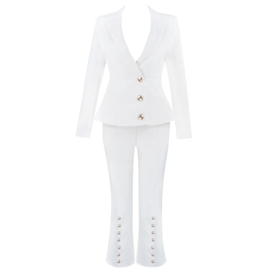 Embellished Blazer Pants Set