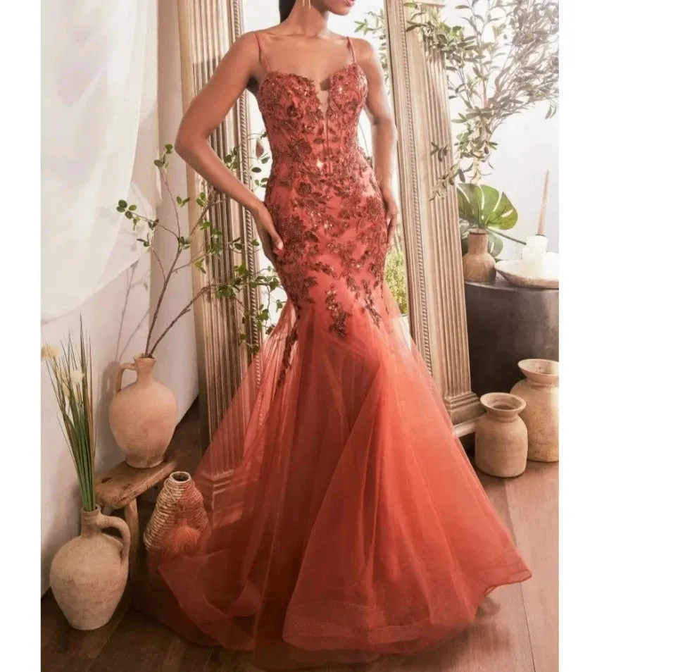 Embroidery Lace Patchwork Mermaid Tulle Dress