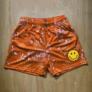 Fashion cashew flower sports mesh shorts