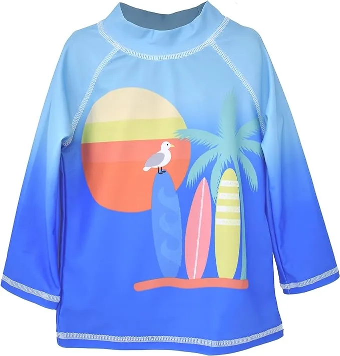 Flap Happy- UPF 50 Graphic Rashguard (Surfing Safari, 2-8y)