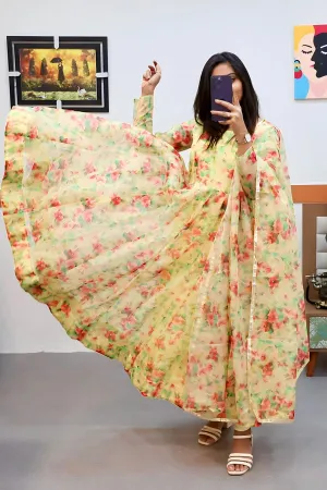 Floral Anarkali Gown For Girls