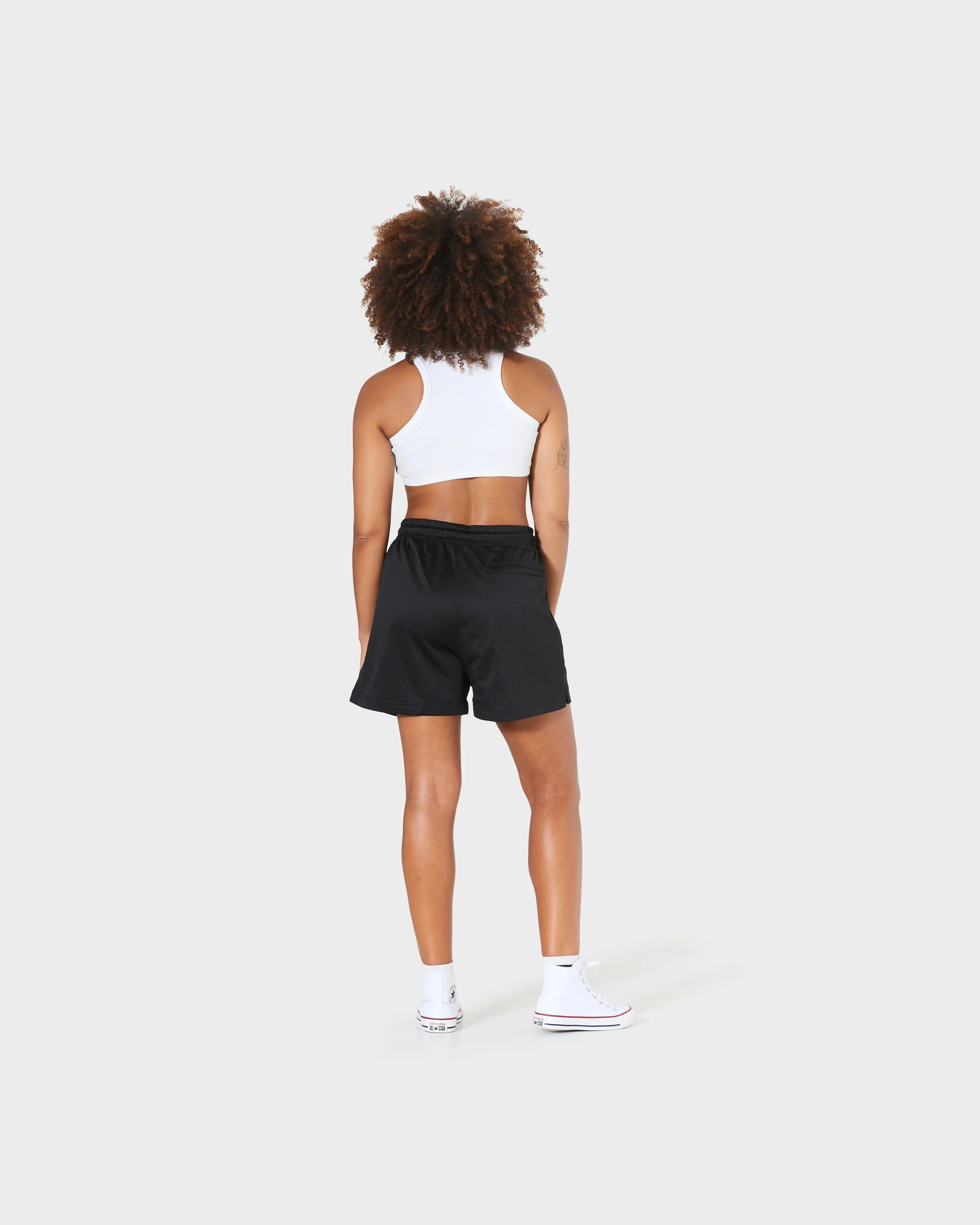 GIRLS MESH TRAINING SHORTS - BLACK