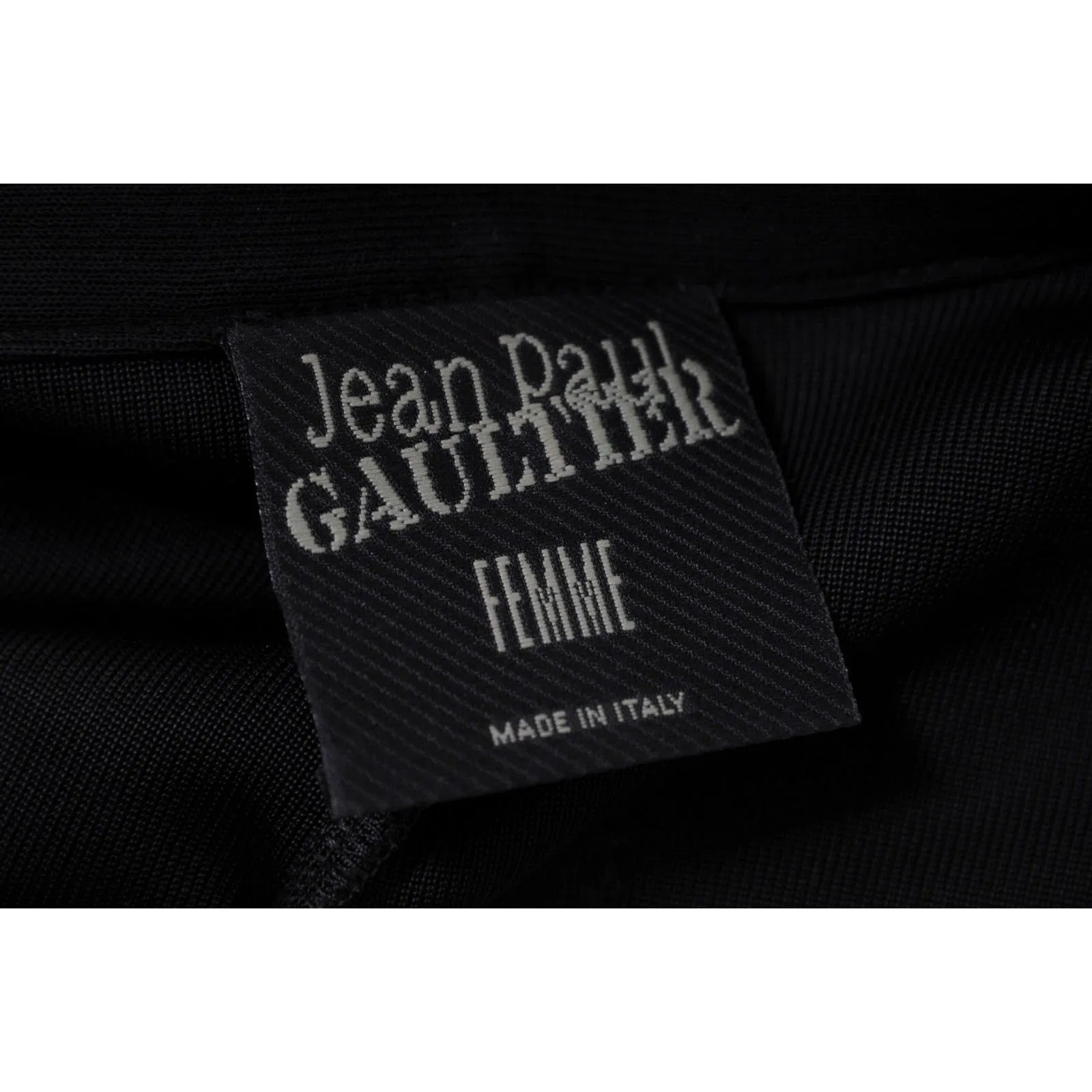 Jean Paul Gaultier Military Midi Dress US 8 Black Collared Long Sleeve