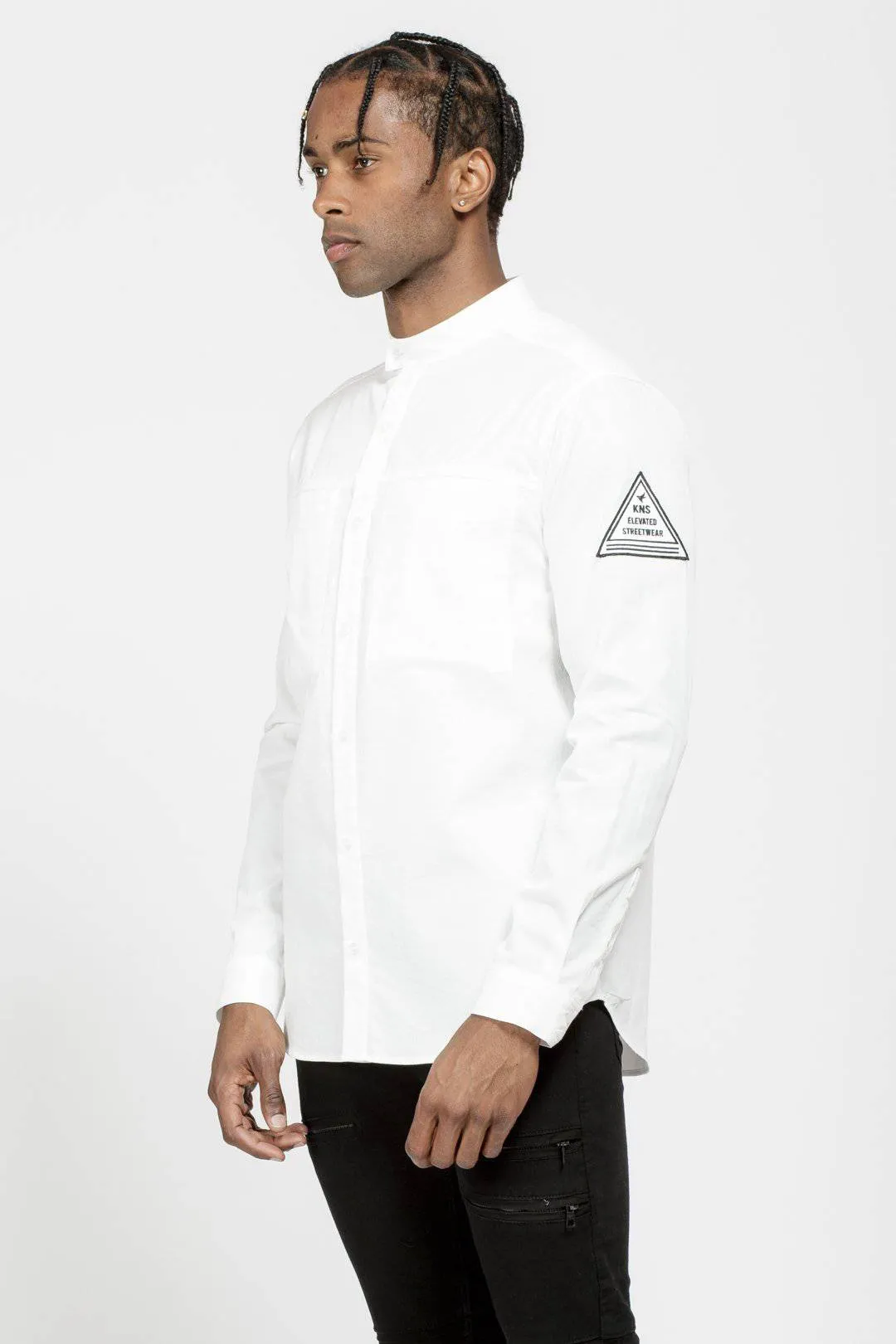 Konus Men's Long Sleeve Collar Shirt in White