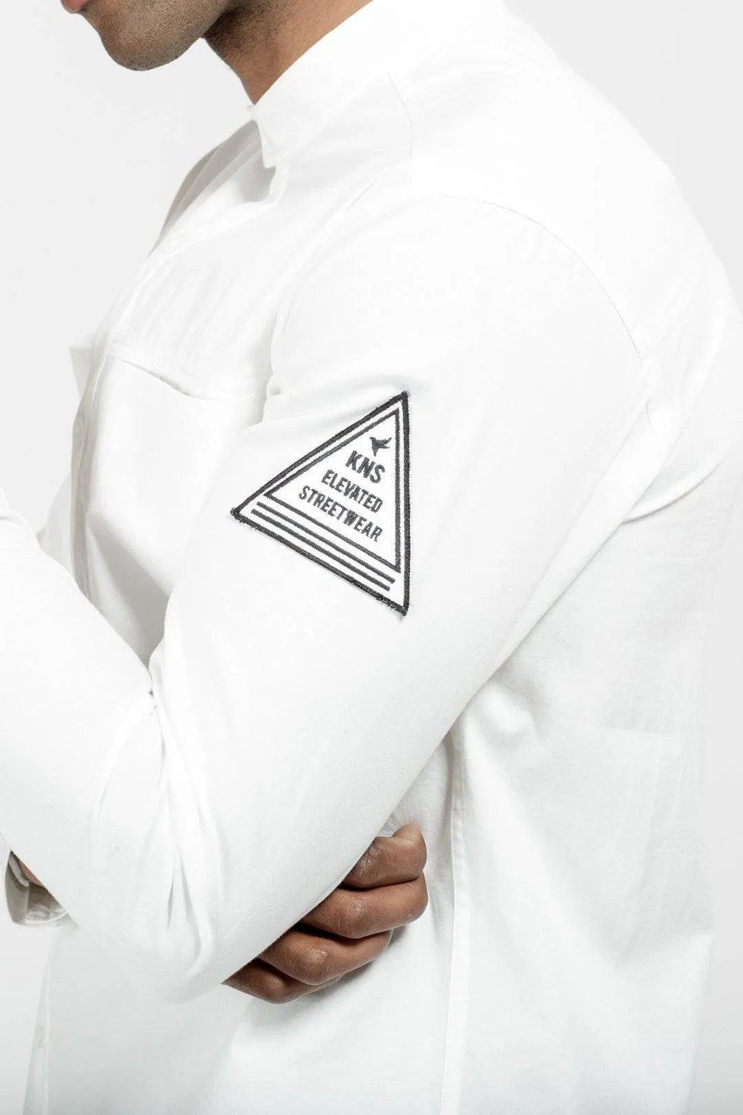Konus Men's Long Sleeve Collar Shirt in White
