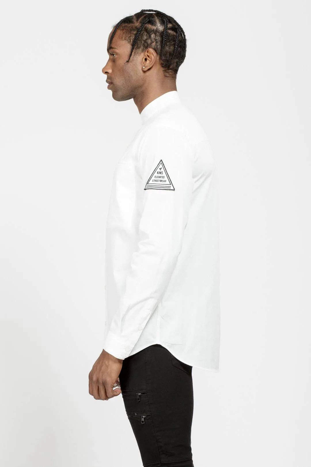 Konus Men's Long Sleeve Collar Shirt in White
