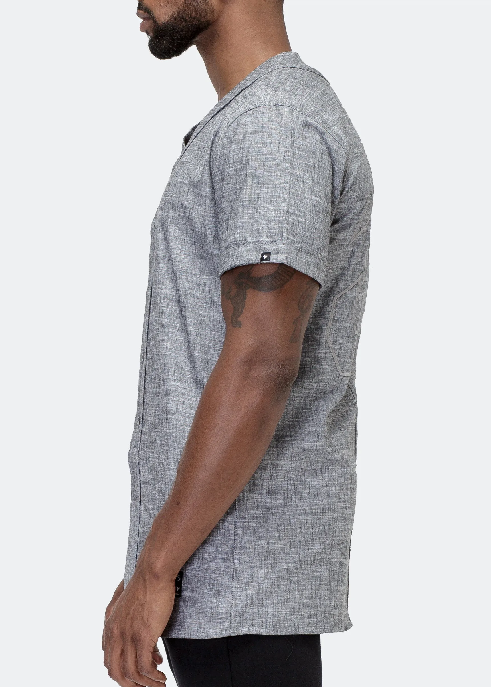 Konus Men's Short Sleeve Baseball Shirt In Charcoal