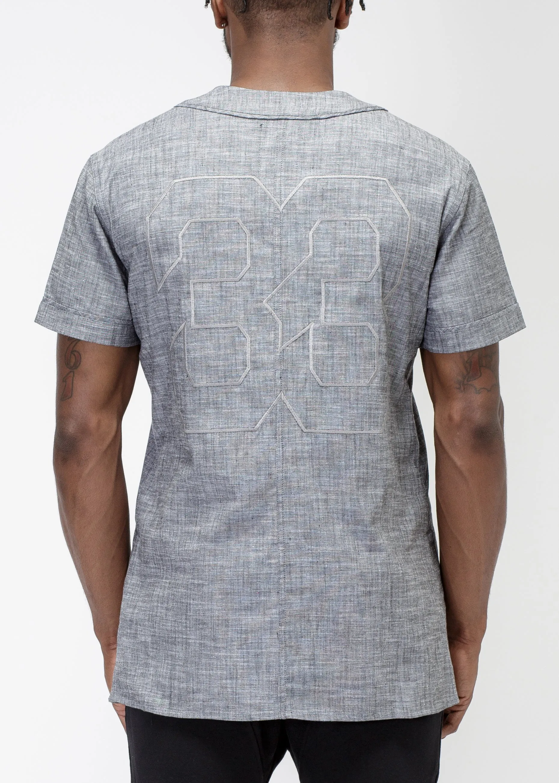 Konus Men's Short Sleeve Baseball Shirt In Charcoal
