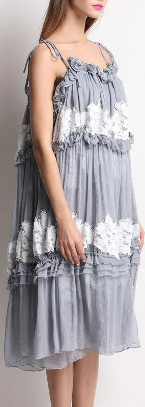 Lace-Embroidered Ruffle Dress *Limited Stock*