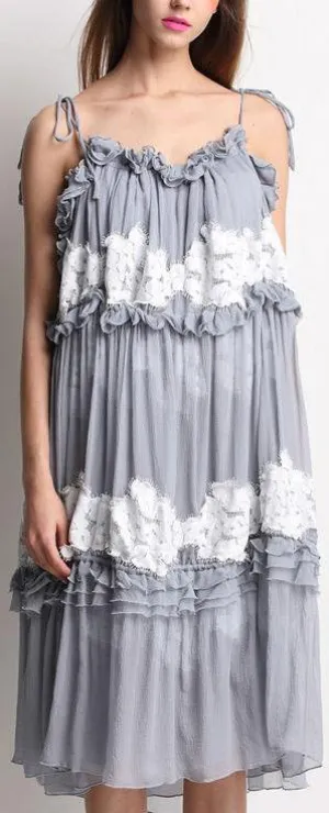 Lace-Embroidered Ruffle Dress *Limited Stock*