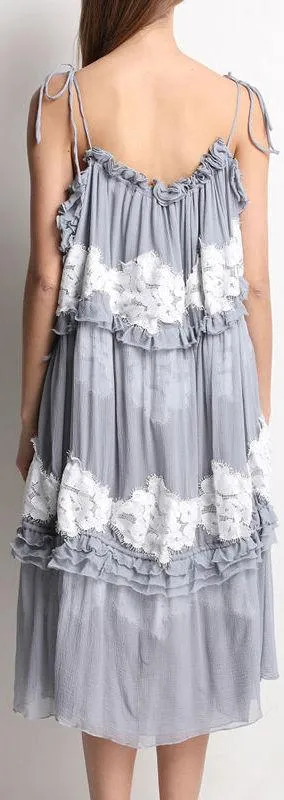 Lace-Embroidered Ruffle Dress *Limited Stock*