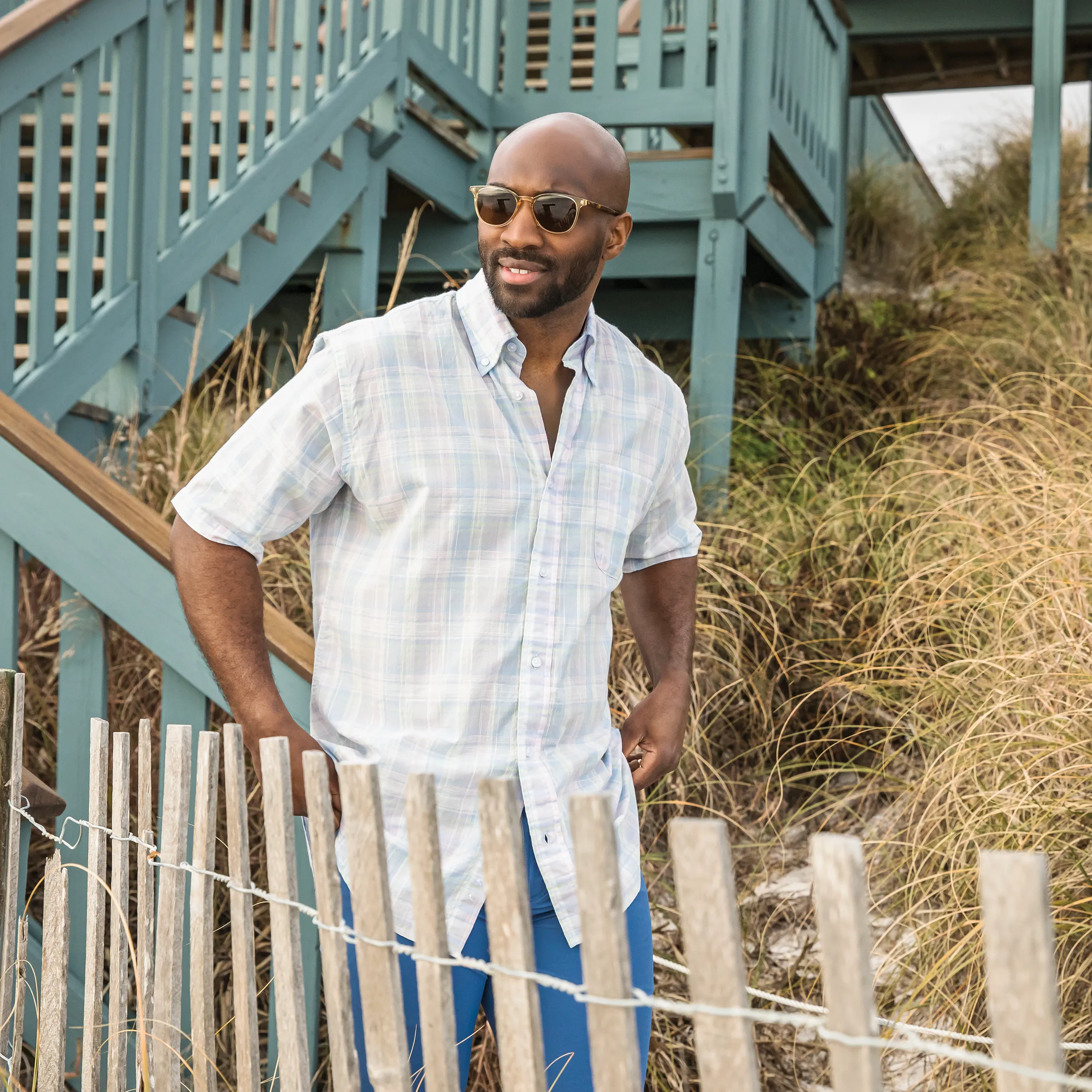 Linder Madras Short Sleeve Button Down
