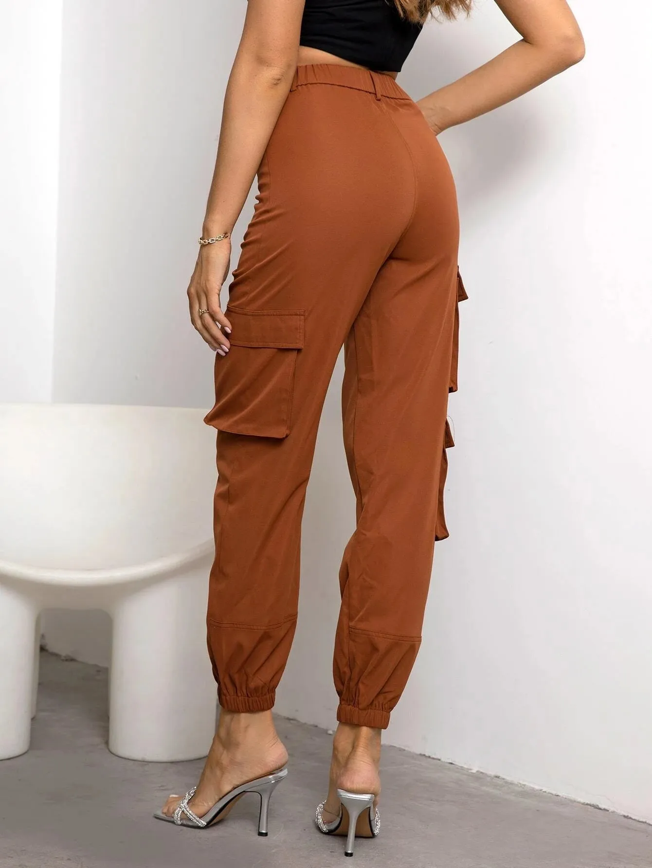 Long Button Cargo Pants