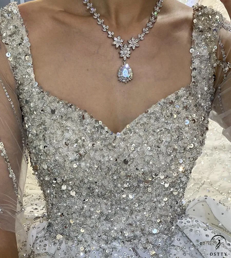 Luxury Embroidered Sleeveless Wedding Dresses OS3961