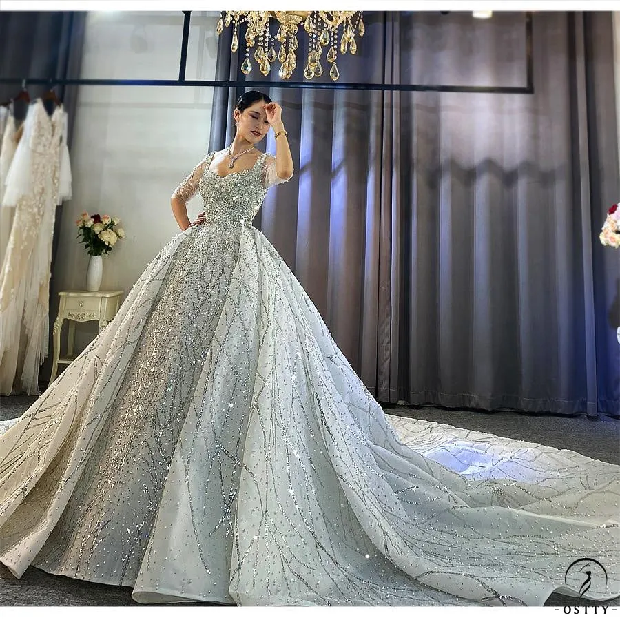 Luxury Embroidered Sleeveless Wedding Dresses OS3961